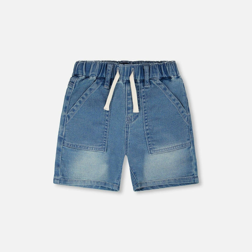 French Terry Denim Shorts
