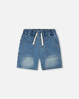 French Terry Denim Shorts