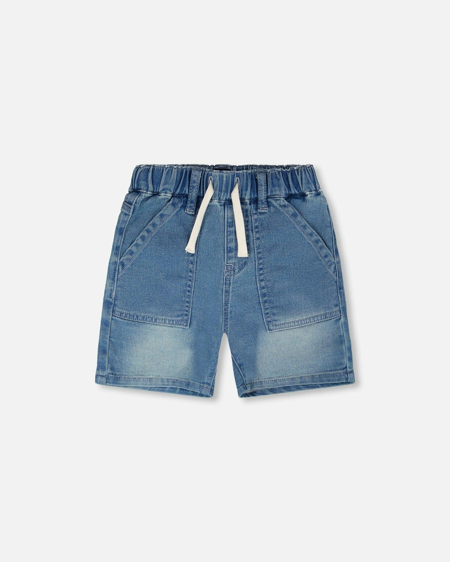 French Terry Denim Shorts
