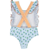 Blueberry Print Vichy Swimsuit, Multi