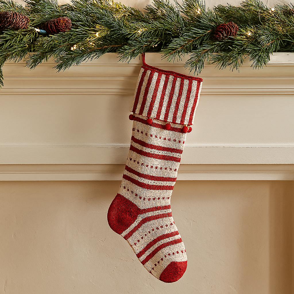 Candy Cuff Dot & Stripe Stocking