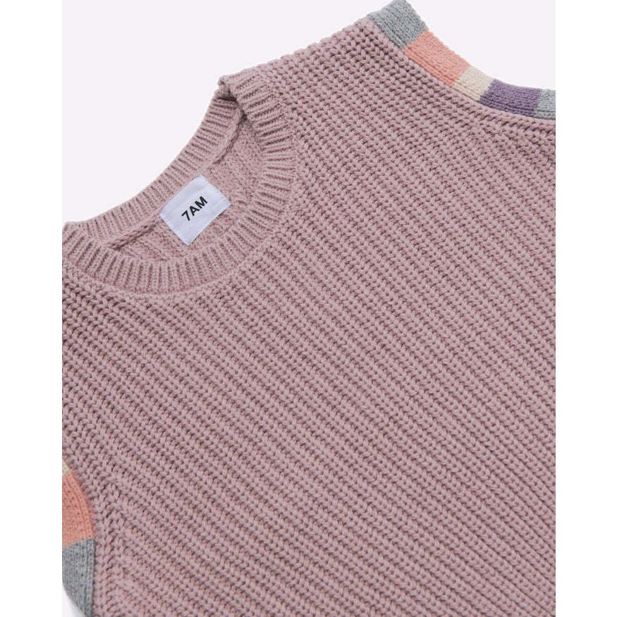Chunky Ribbed Knit Crew Neck Sleeveless Wide Boxy Fit Tank Top
