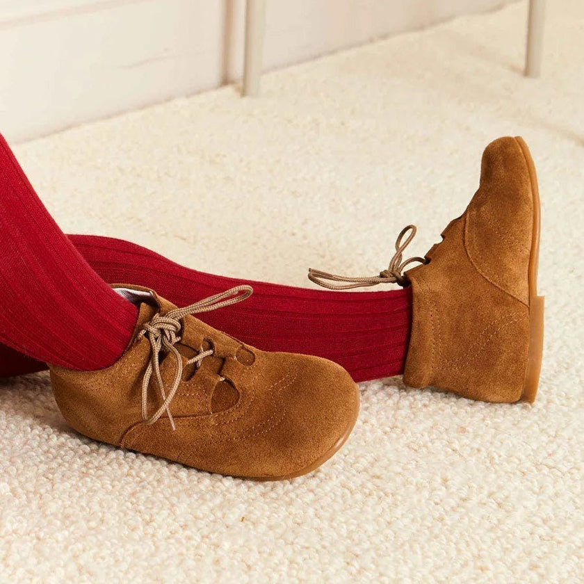 Suede Oxford Baby Booties in Brown (20-24EU)