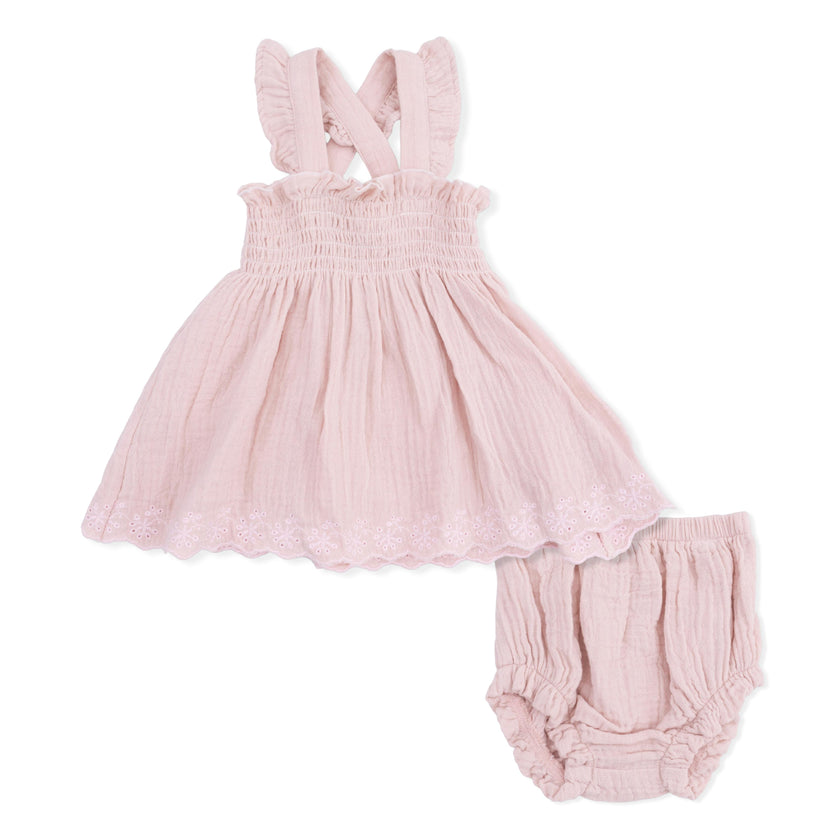 Solid Muslin Lotus - Smocked Top with Bloomer