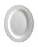 Oval Dish ZIG ZAG  White diam. 14"