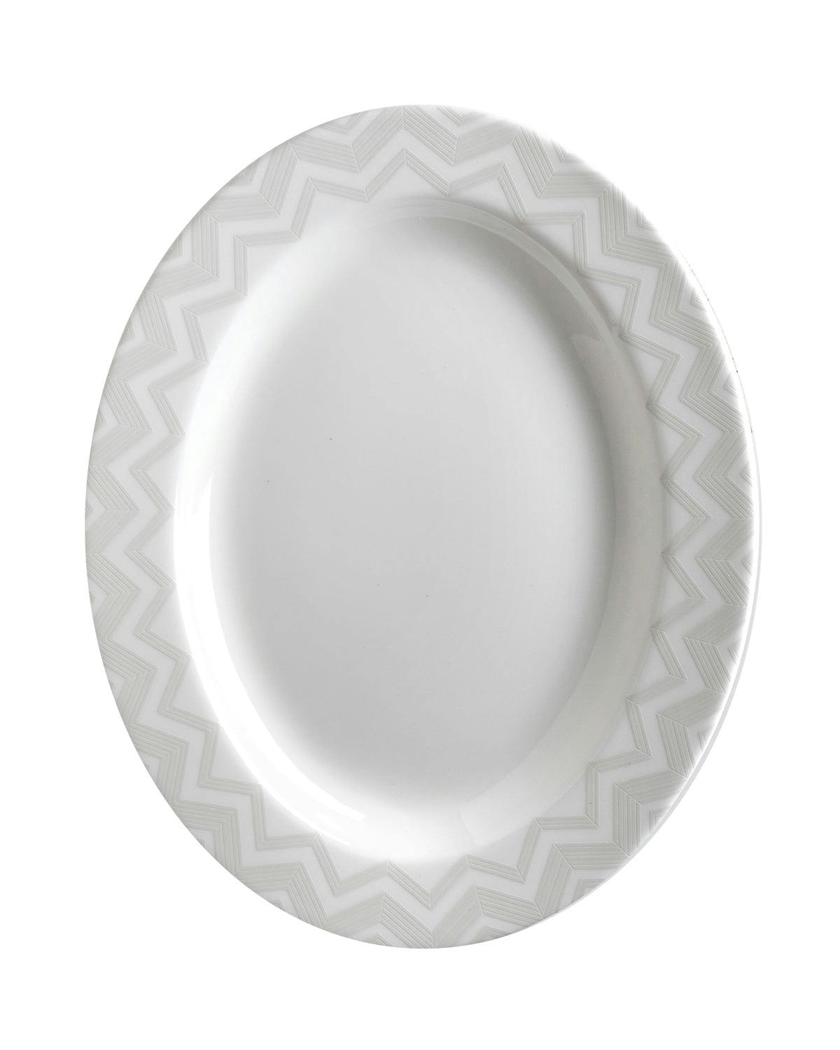 Oval Dish ZIG ZAG  White diam. 14