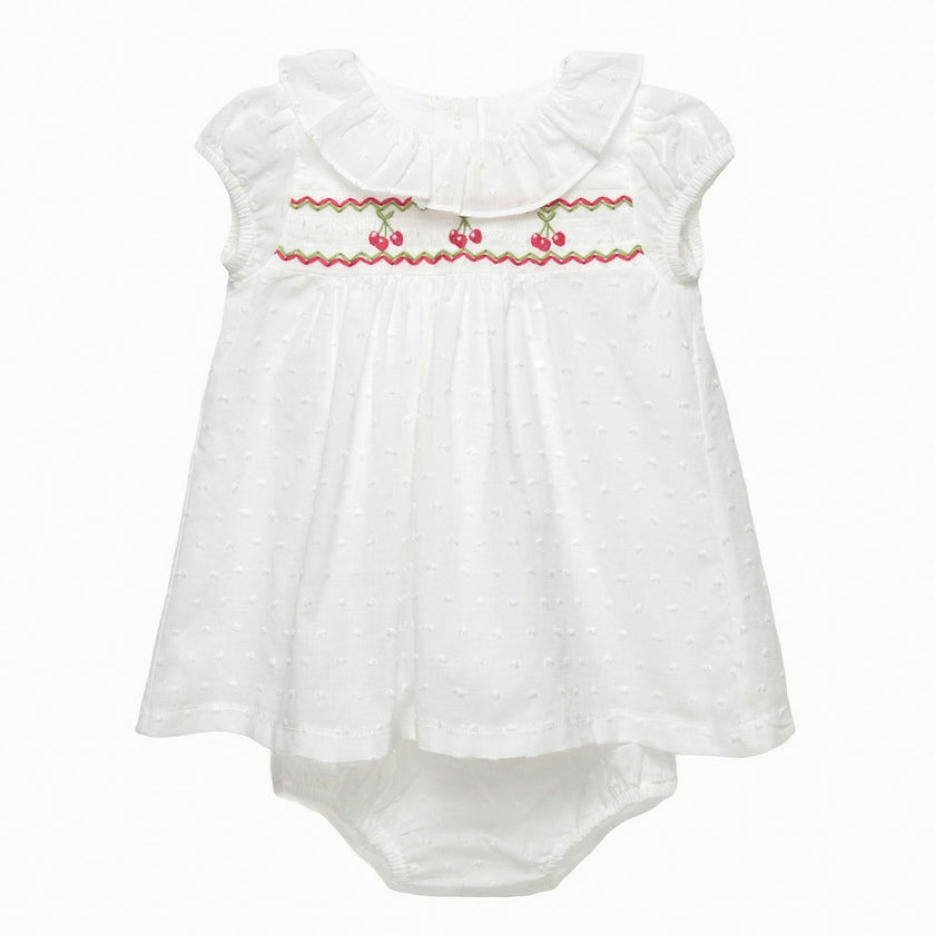 Baby My First Smocked Dress in Cherries