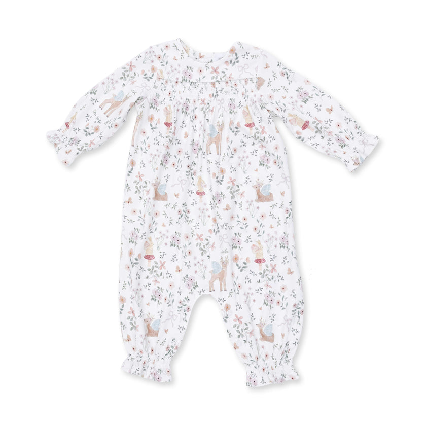 Enchanted Woodland - Smocked Long Sleeve Romper
