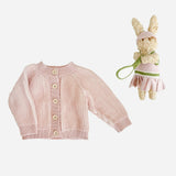 Pink Brioche Cardigan and Pickleball Bunny Plush Set