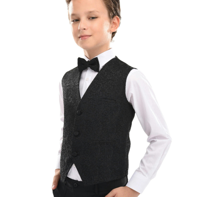 Black Nero Floral Vest Outfit Set