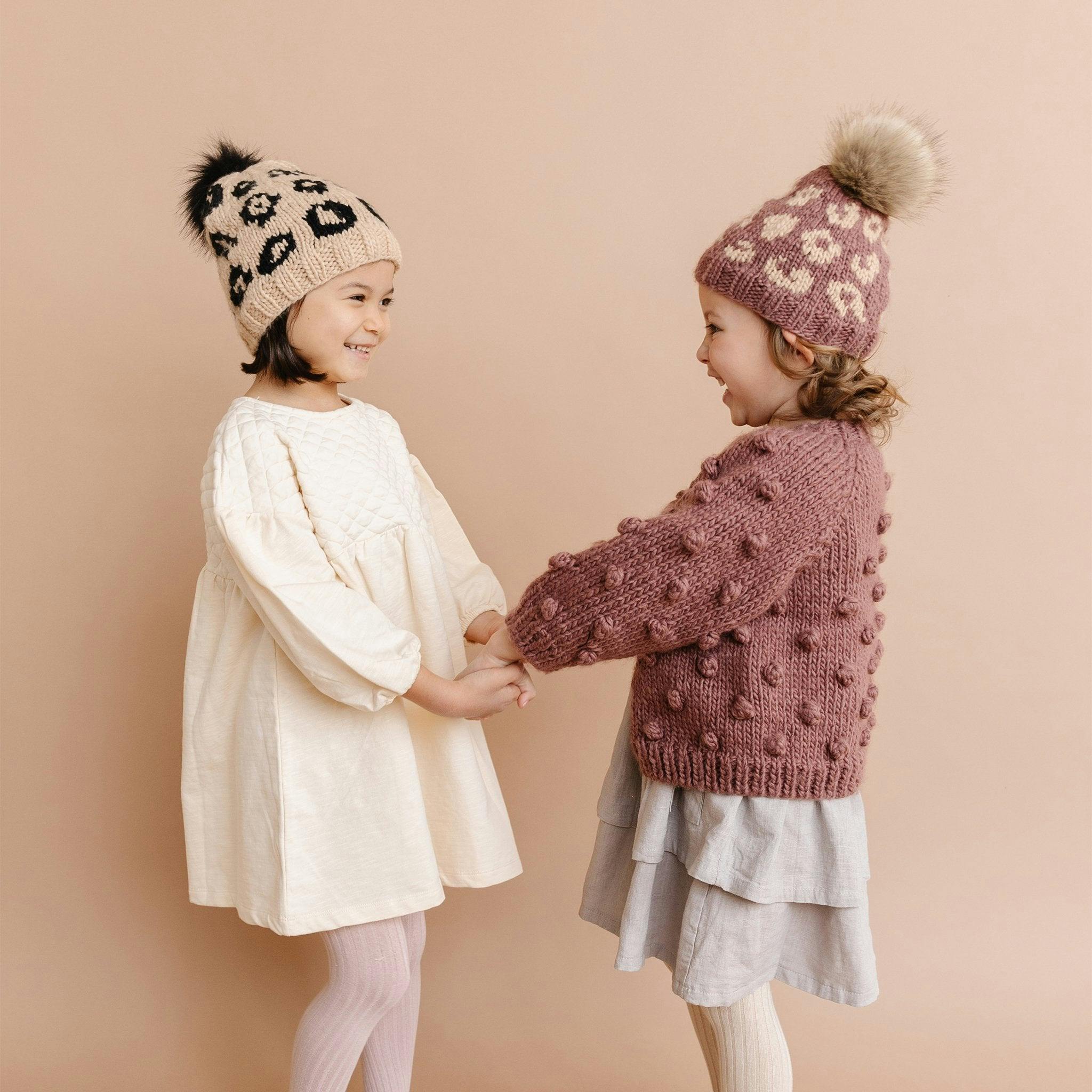 Cheetah Hat - Mauve/Latte