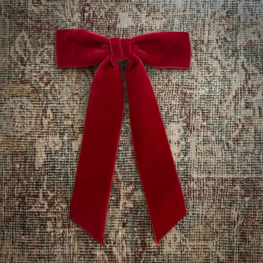 Mademoiselle Velvet Bow, Red