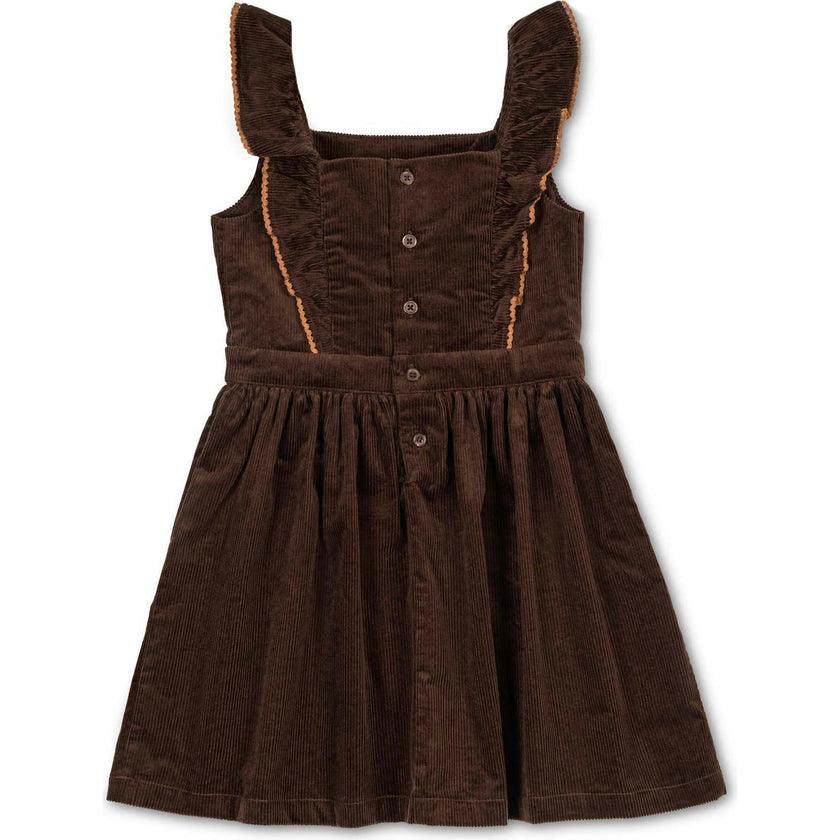 Baby Organic Corduroy Ruffle Jumper, Brown