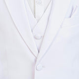 White Peak Lapel Trim Wool Suit