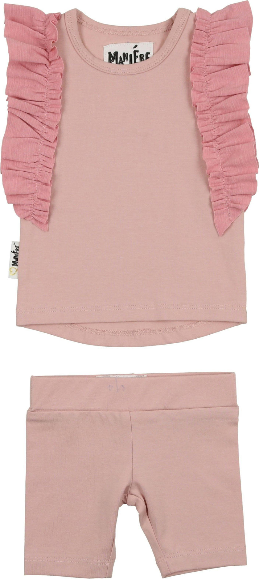 Ruffle Sleeve Short Set
