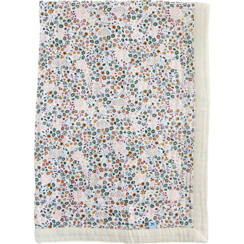 Cotton Muslin Baby Quilt - Pressed Petals