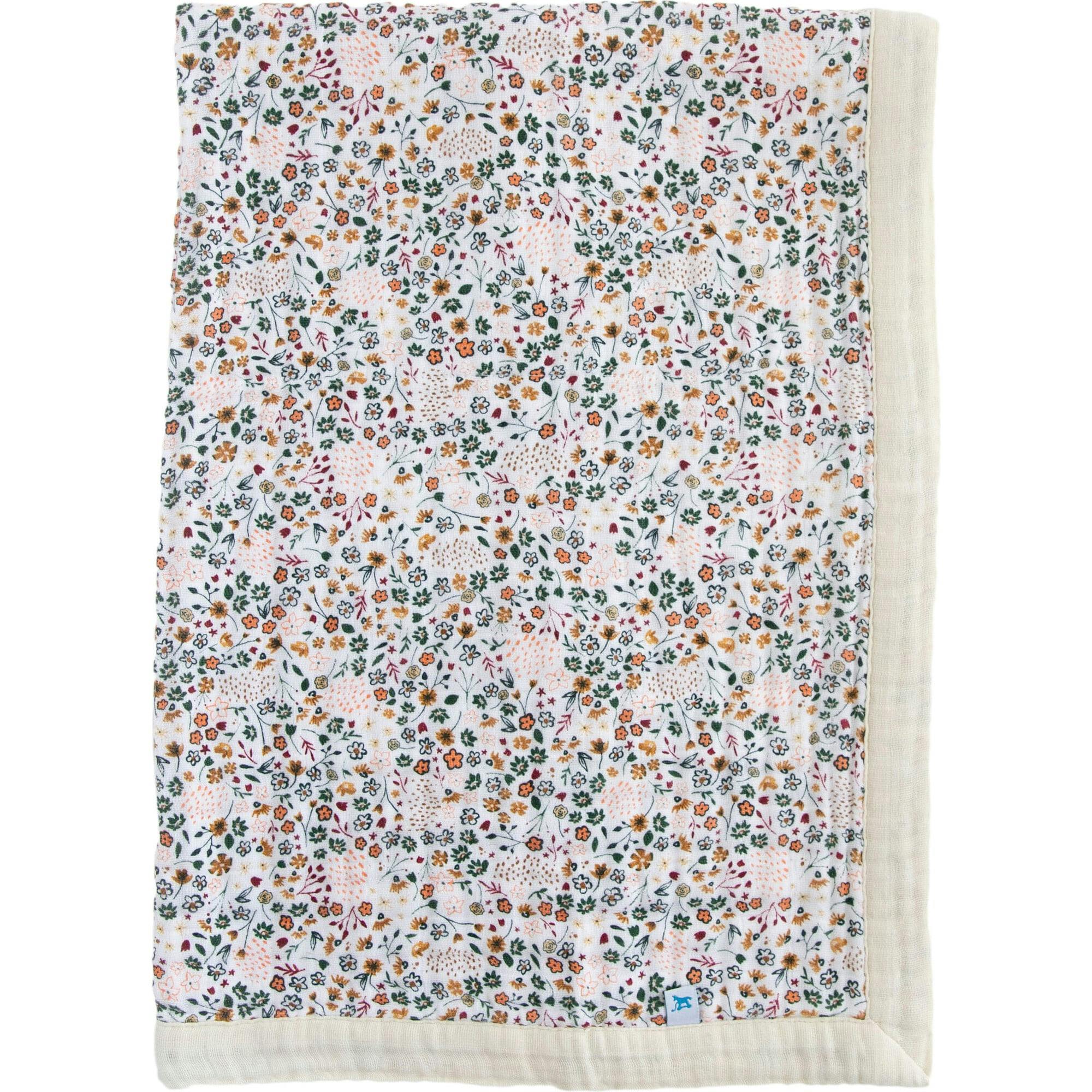 Cotton Muslin Baby Quilt - Pressed Petals