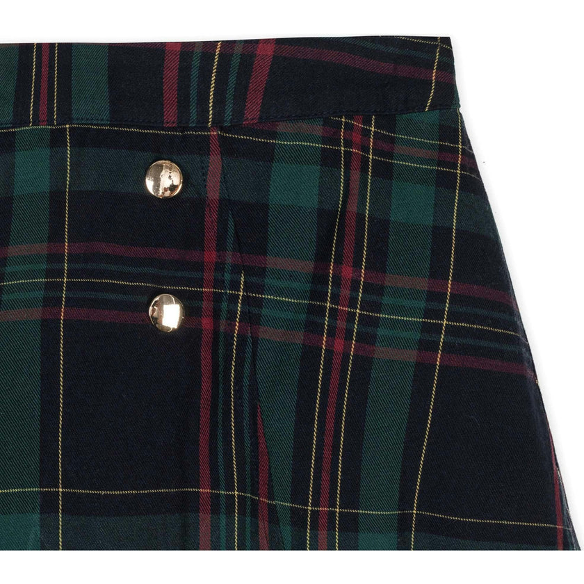 Organic Pull-on Double Button Party Skirt, Blue