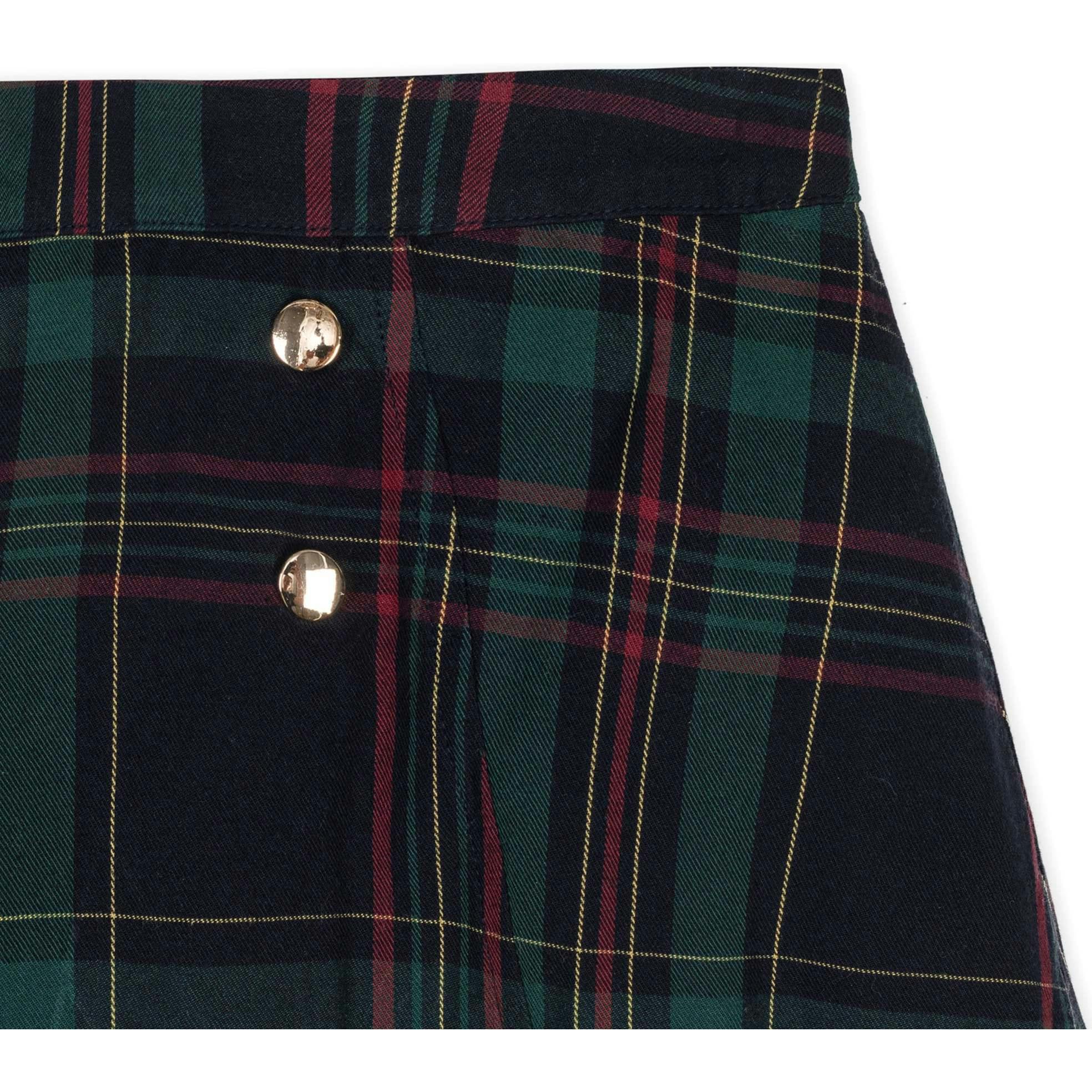 Organic Pull-on Double Button Party Skirt, Blue
