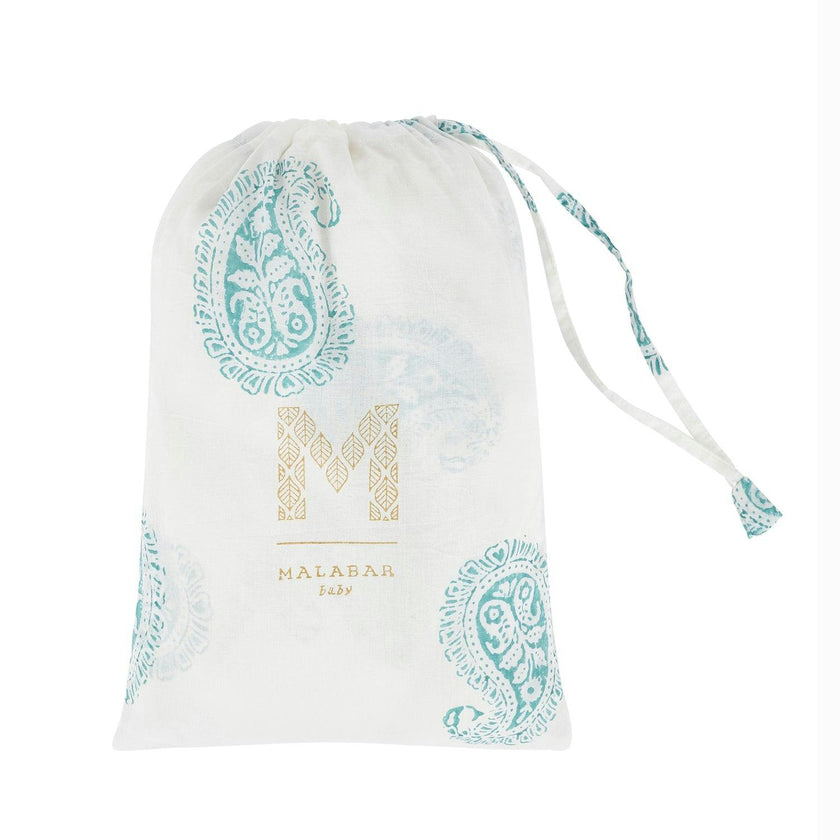 Block-Printed Cotton Fitted Crib Sheet