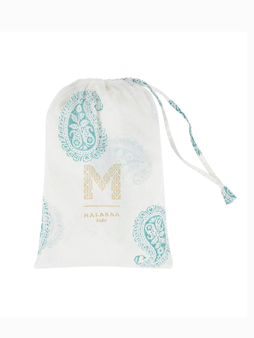 Block-Printed Cotton Fitted Crib Sheet