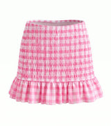 smocked skirt pink gingham