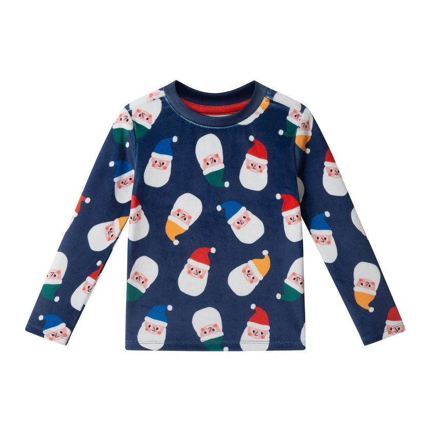 Boys (2-4) Velour Pajama Set | Santa Squad - Navy