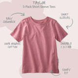 TAYLOR 5-Pack Toddler Short Sleeve T-Shirts