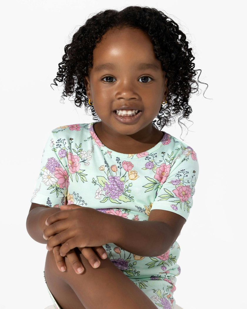 Petals & Posies Bamboo Kids Pajama Short Set
