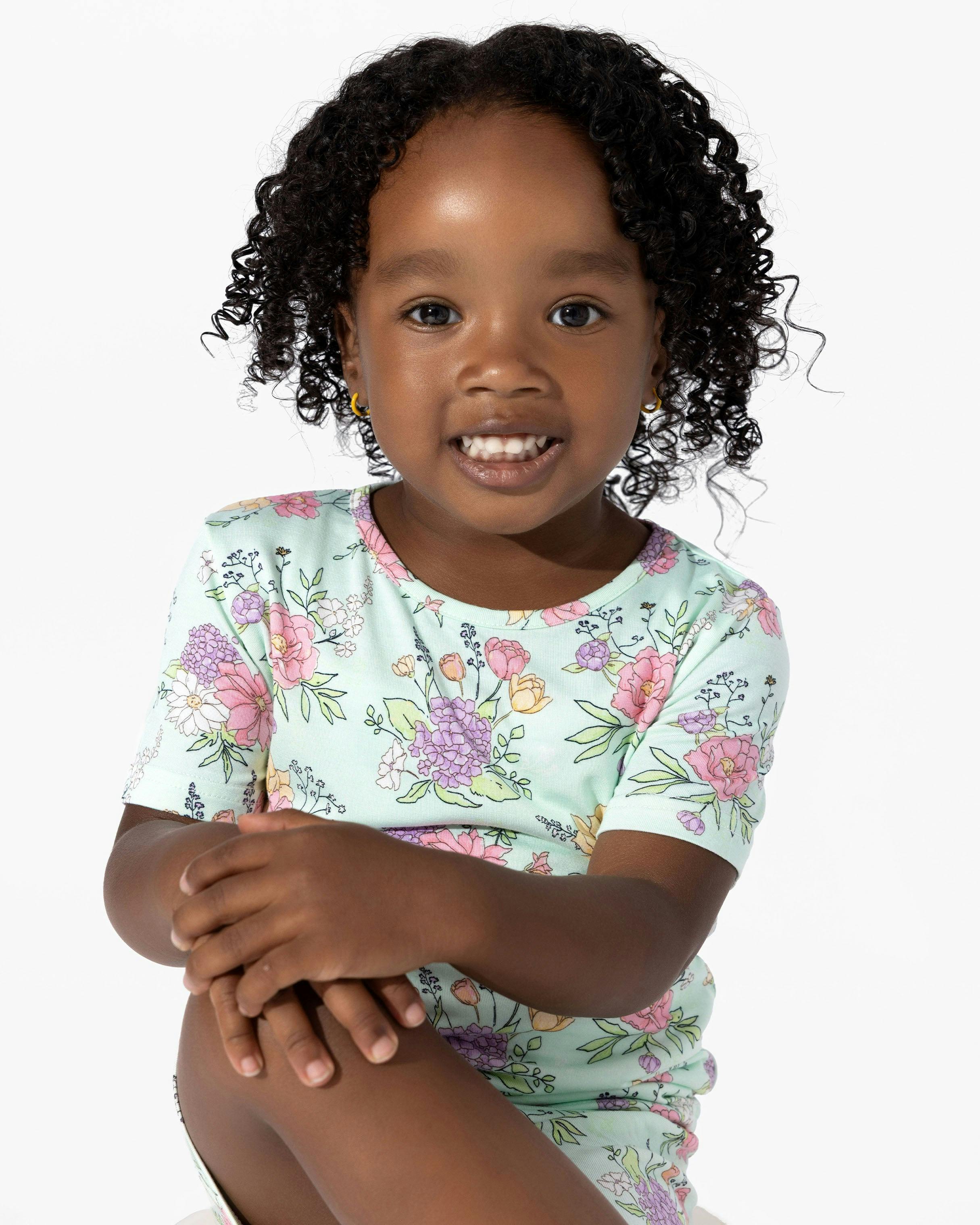 Petals & Posies Bamboo Kids Pajama Short Set