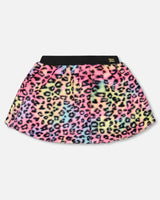 Faux Fur Skirt Multicolor Leopard