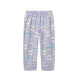 Girls Buttondown Pajama Set | Kitty Cats - Purple