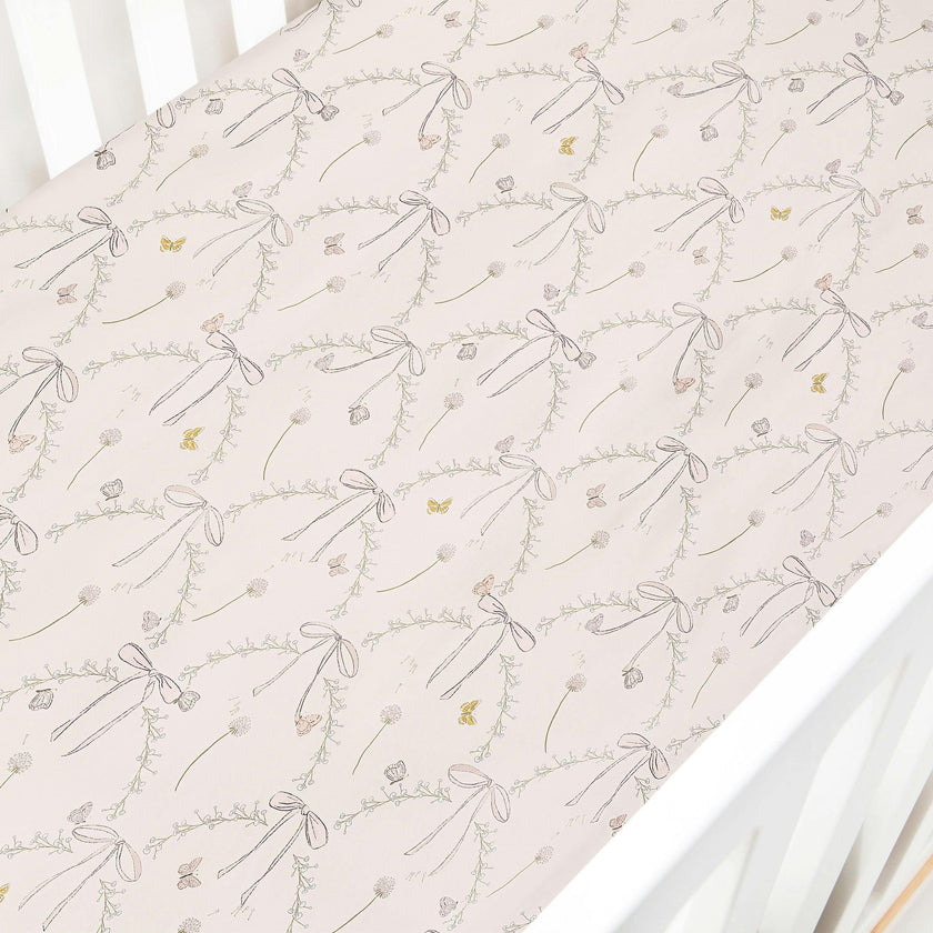 Bows & Butterfly Kisses Crib Sheet