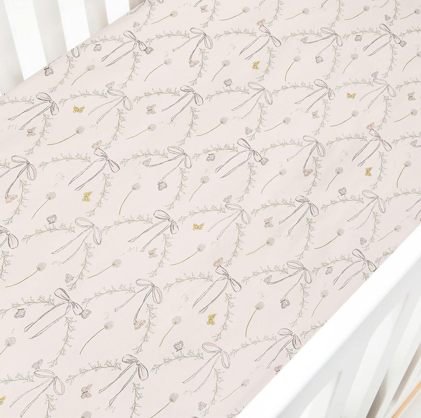 Bows & Butterfly Kisses Crib Sheet