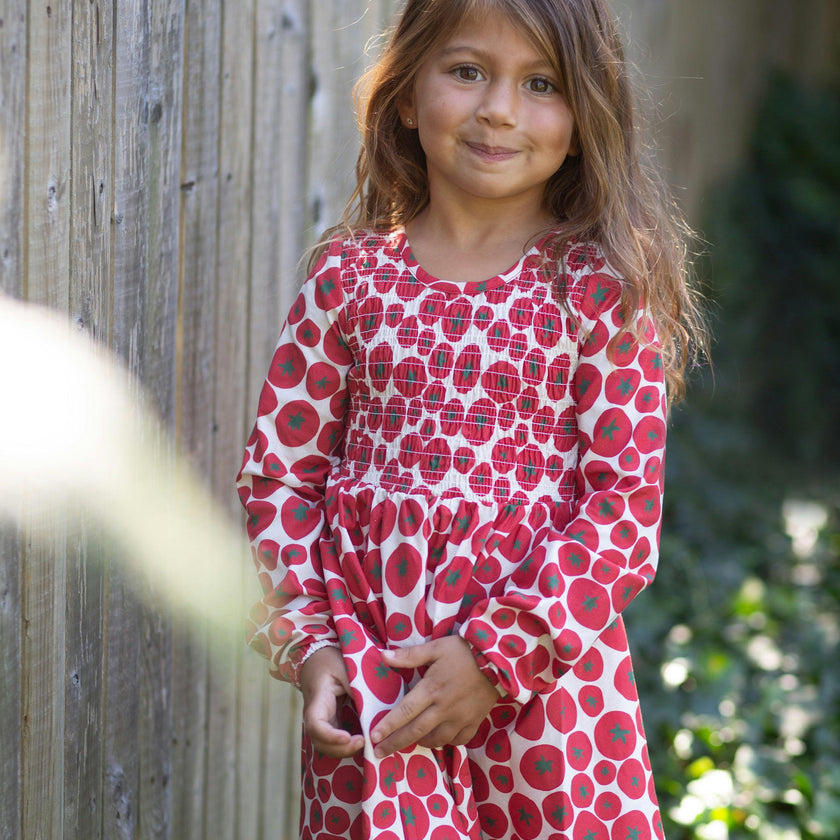 Ruched Dress in Tomato