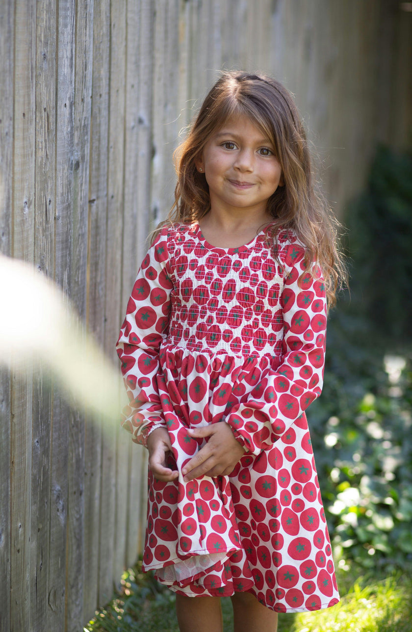 Ruched Dress in Tomato