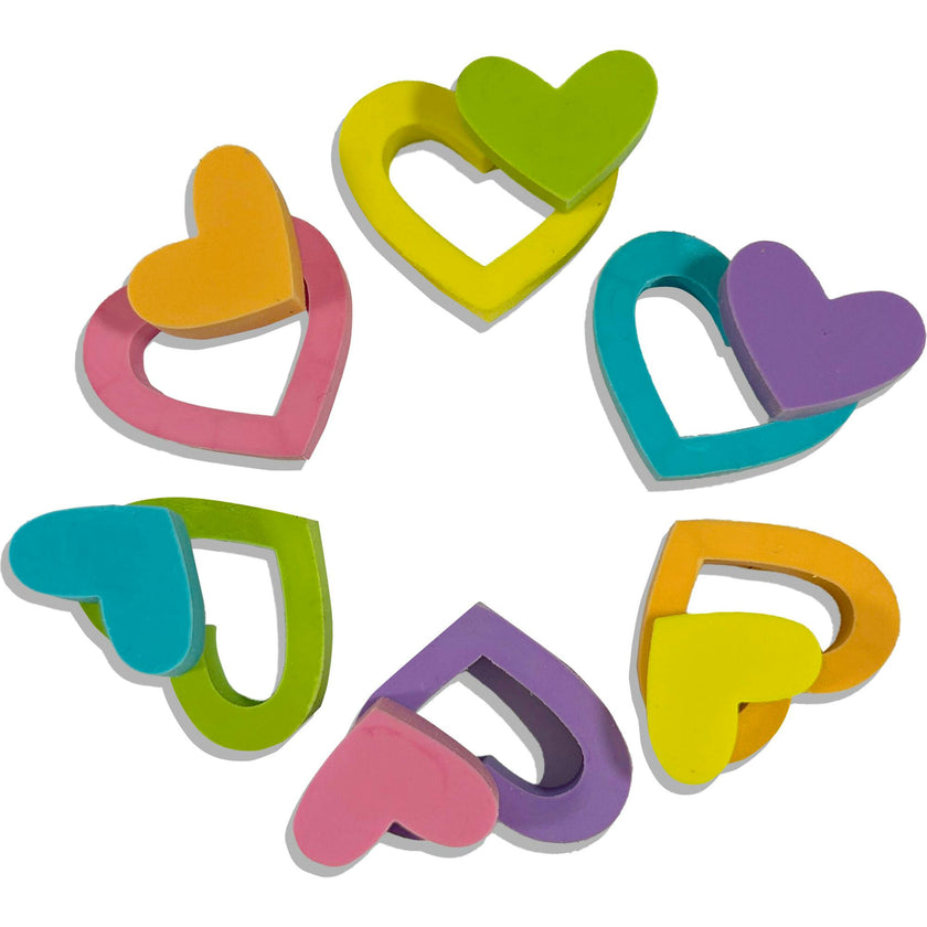 Hearts in Bloom Puzzle Erasers - Set of 6