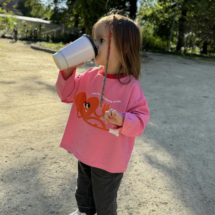 children's cotton longsleeve - candy pink