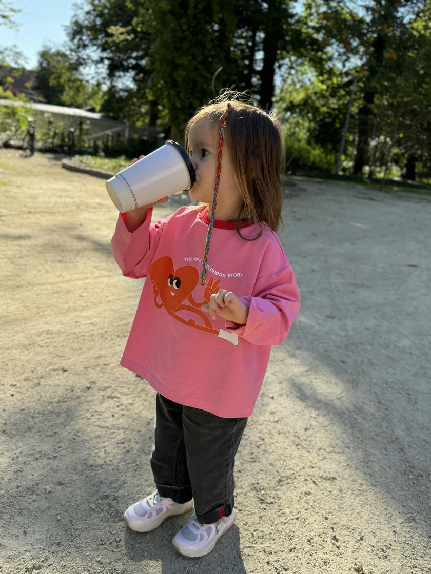 children's cotton longsleeve - candy pink