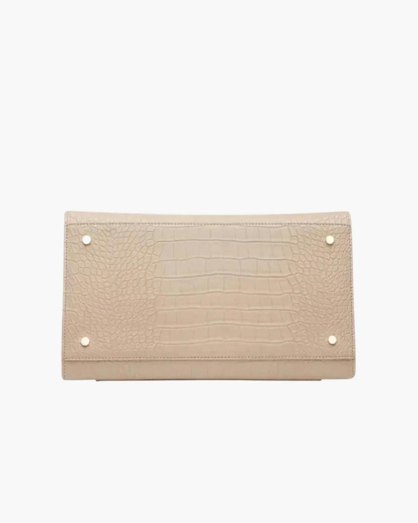 Large, Insulated, Chic Lunchbox, Cream Croc