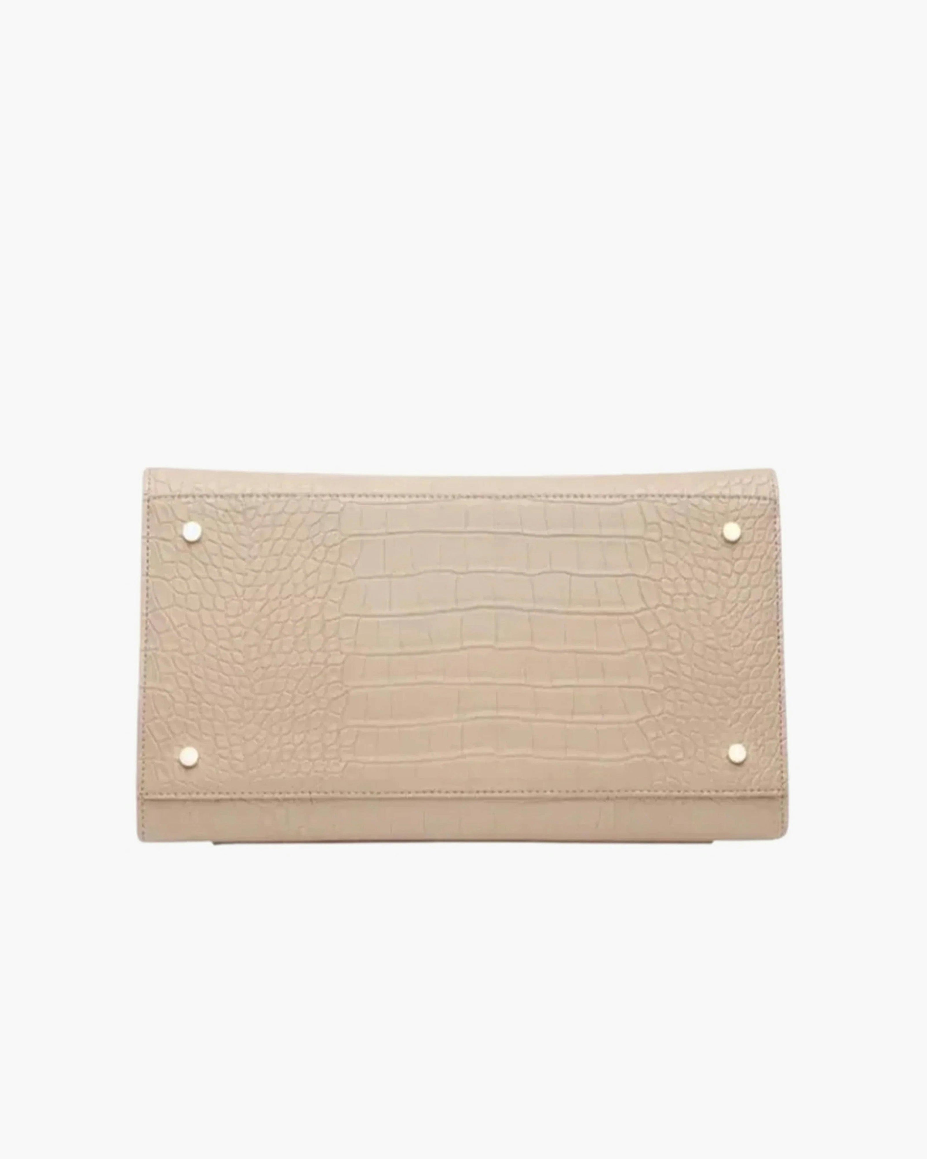 Large, Insulated, Chic Lunchbox, Cream Croc