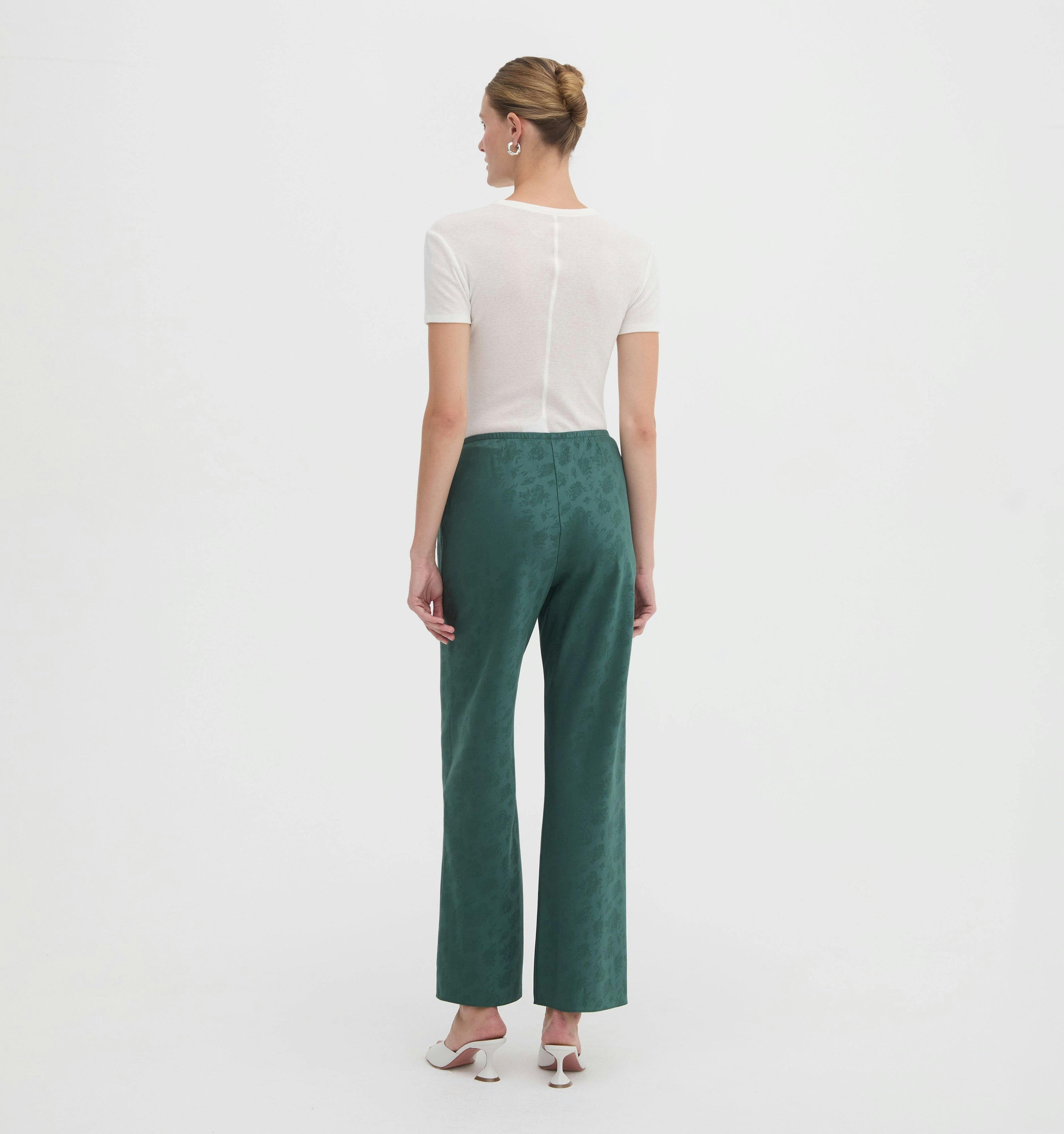 The Beverly Pant - Jadeite Floral Jacquard