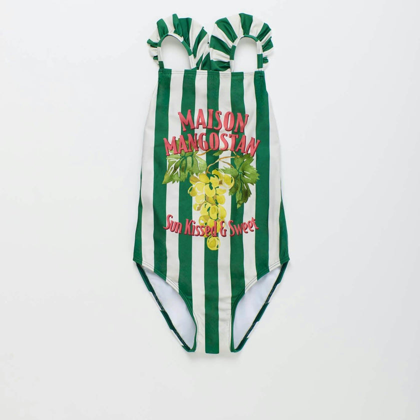 UVAS STRIPED SWIMSUIT GREEN