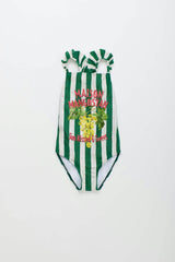 UVAS STRIPED SWIMSUIT GREEN