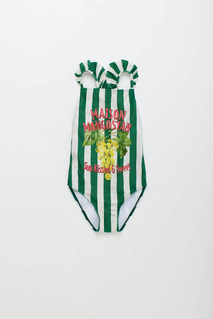 UVAS STRIPED SWIMSUIT GREEN