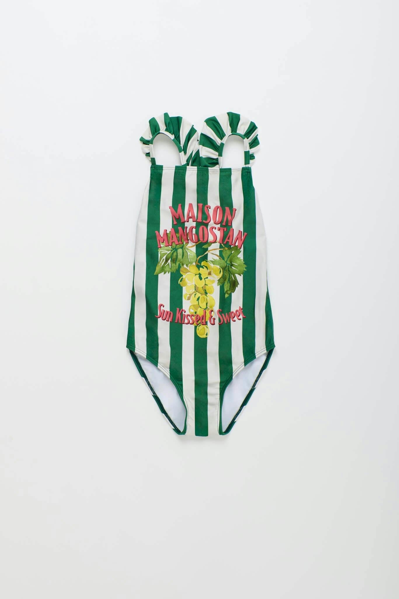 UVAS STRIPED SWIMSUIT GREEN