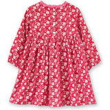 Toddler Floral Print Lace Trim Long Sleeve Dress