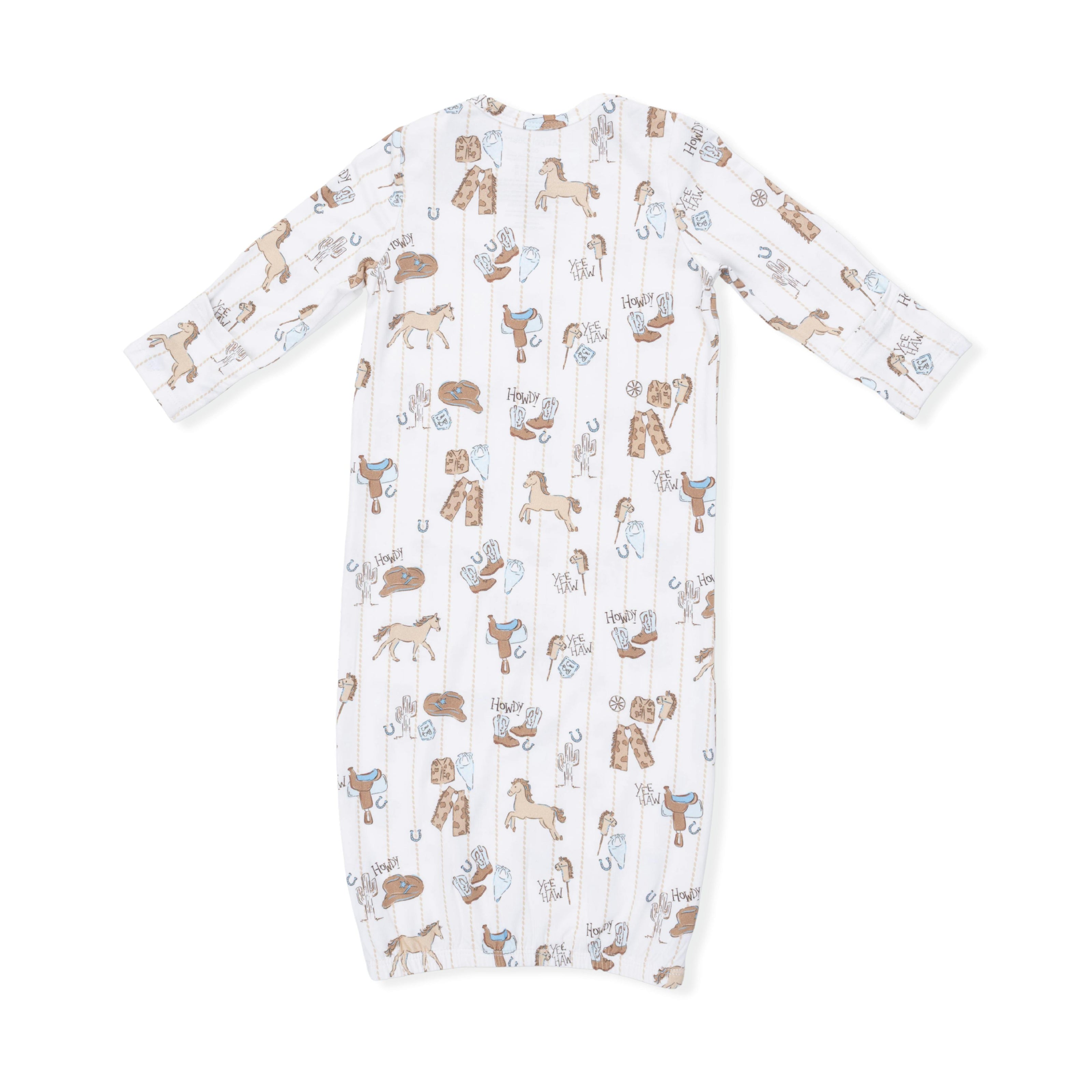 Cowboy Nursery - Lap Shoulder Gown & Beanie Hat