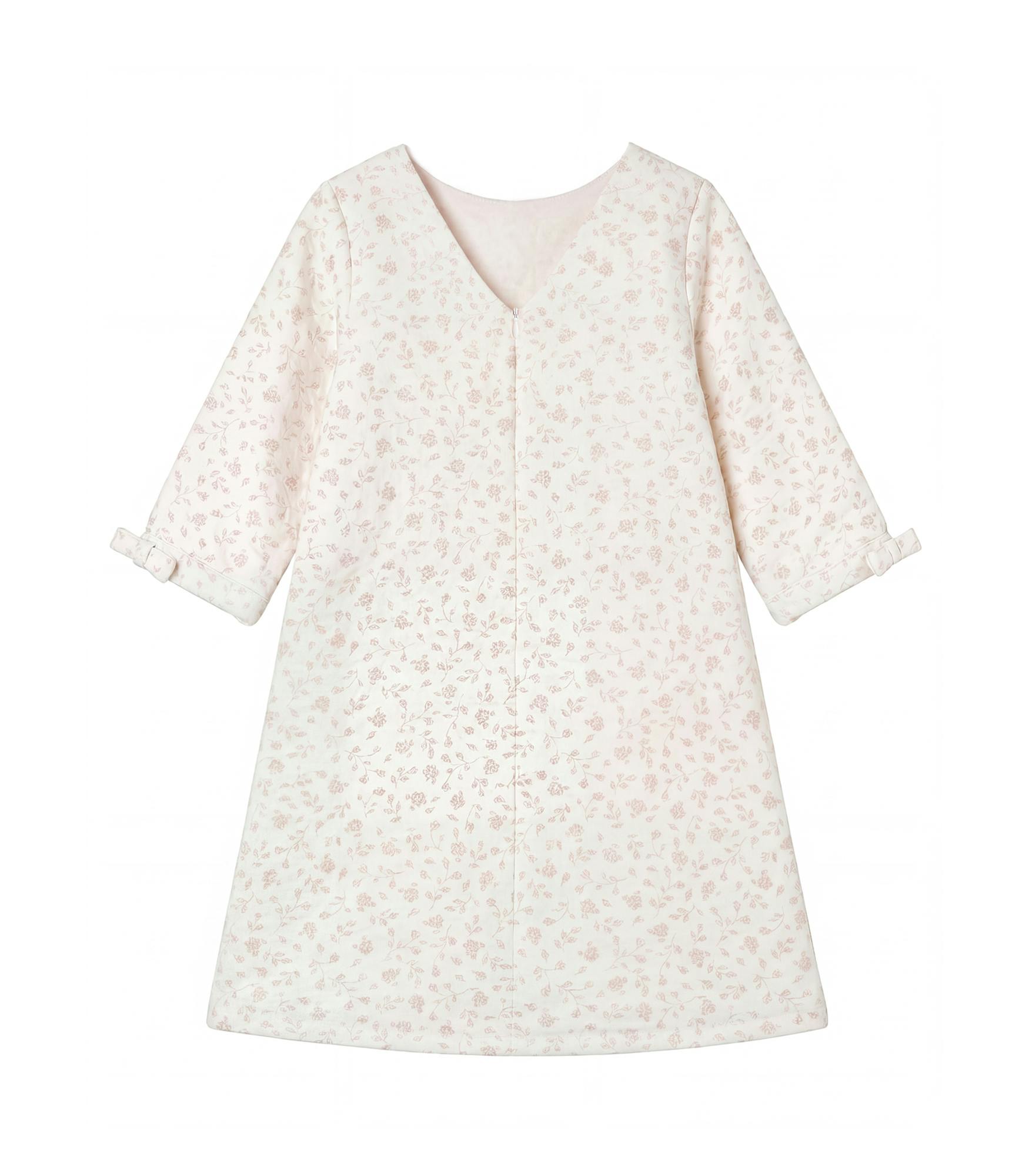 Camille Girl Dress, White Gold Lily