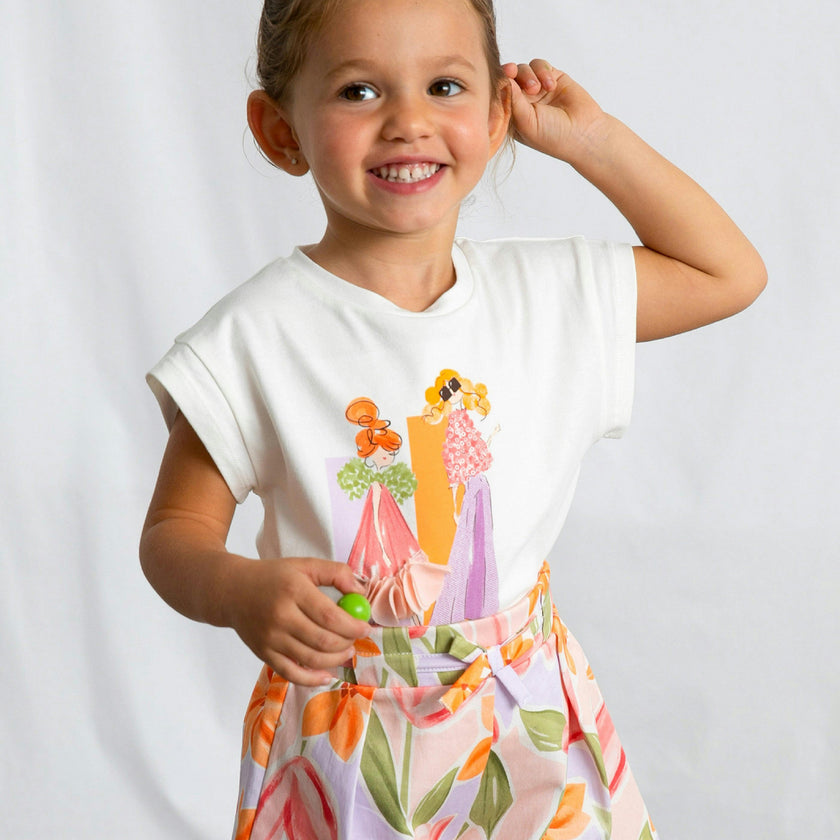 White Doll Print T-Shirt